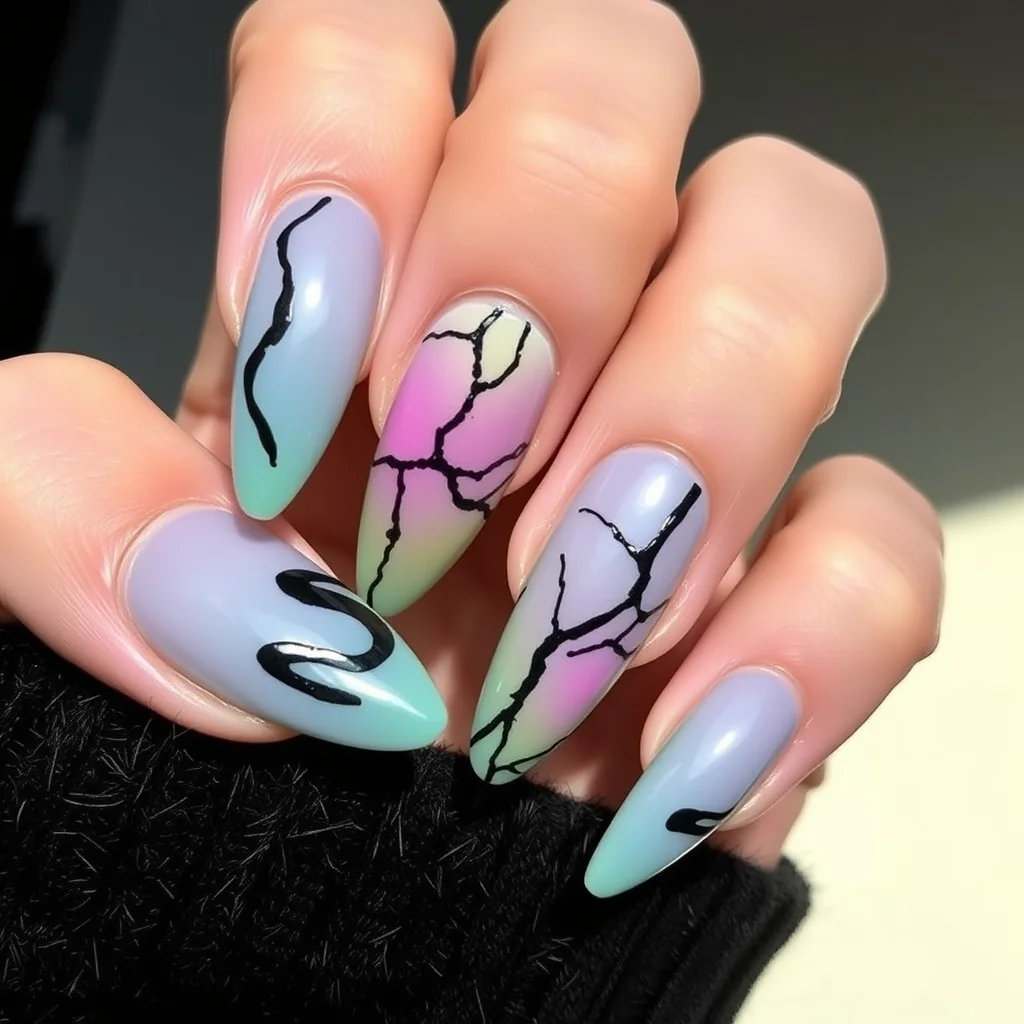 Artistic representation for Hailey bieber's fall 2024 manicure: a fashionable fusion of