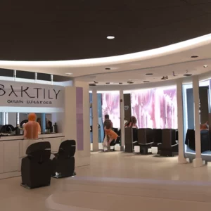 Artistic representation for Brand - new beauty salon opens in The Oracle ground floor. ##
