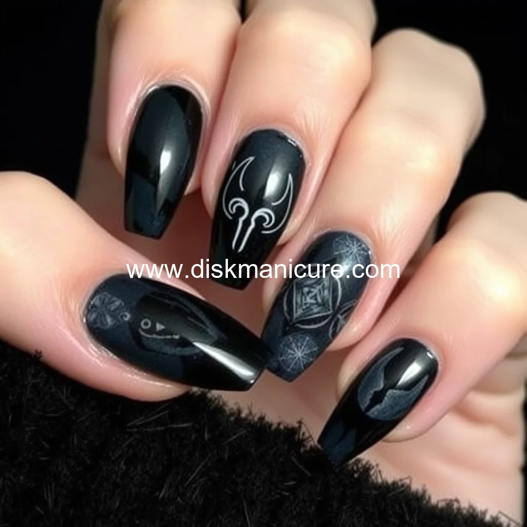 Artistic representation for 20 Dark and Moody Nail Ideas to Welcome Scorpio Season