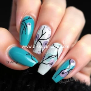 Artistic representation for Stylish squoval nails: winter's chic fashion statement!