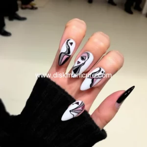 Artistic representation for Manicure trends 2024 Angelina Jolie showed a fashionable design