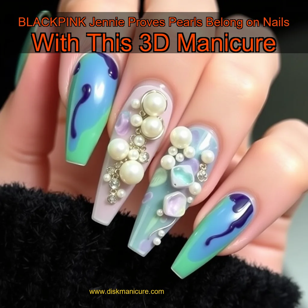 Artistic representation for BLACKPINK Jennie Proves Pearls Belong on Nails With This 3D Manicure