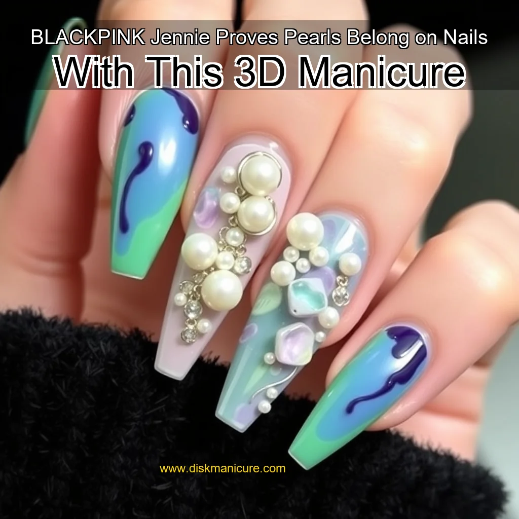 Artistic representation for BLACKPINK Jennie Proves Pearls Belong on Nails With This 3D Manicure
