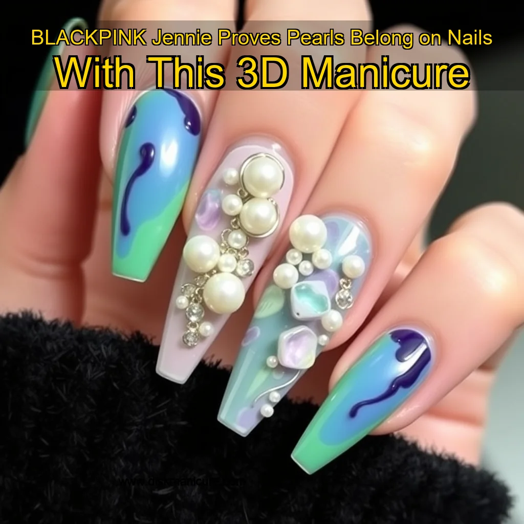 Artistic representation for BLACKPINK Jennie Proves Pearls Belong on Nails With This 3D Manicure