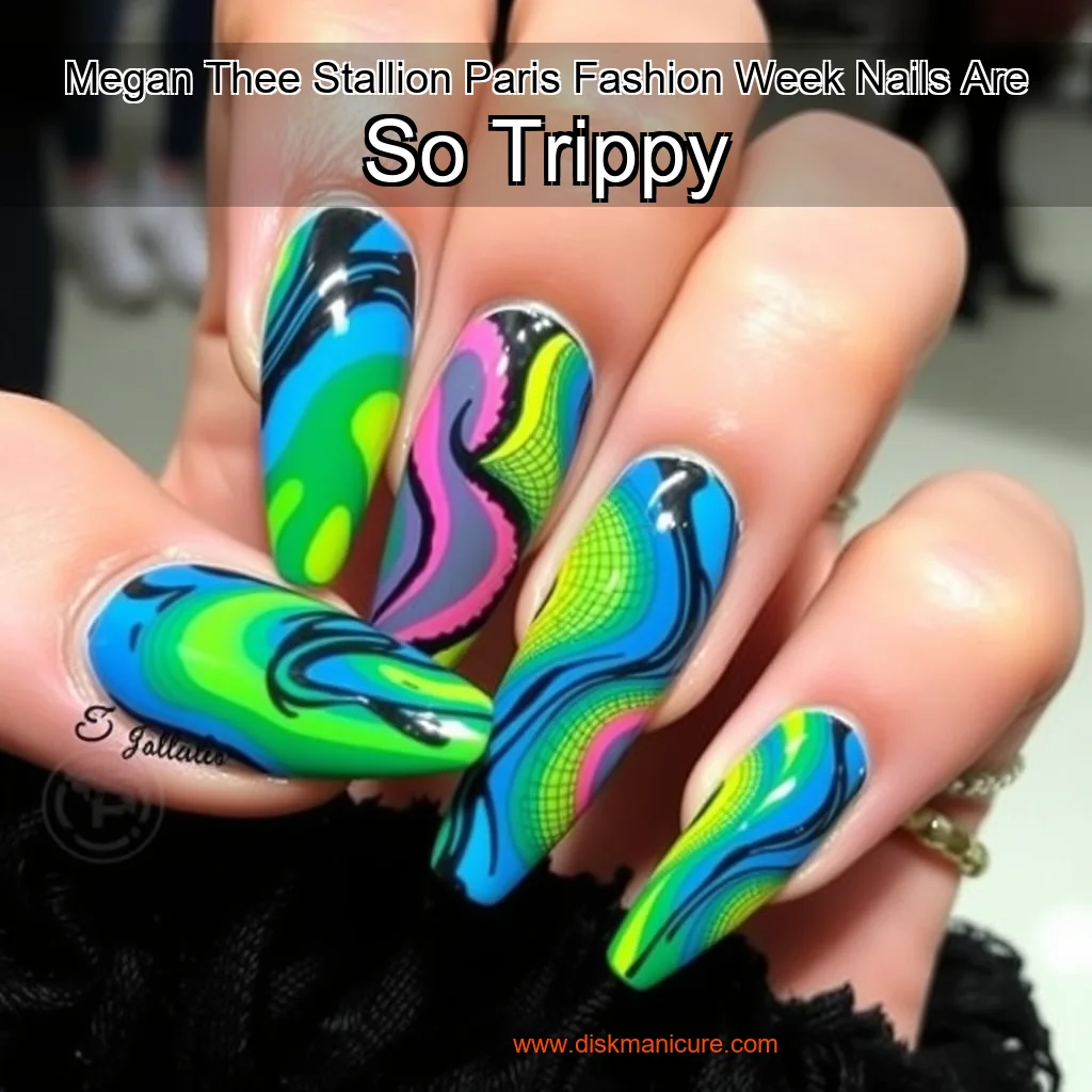 Artistic representation for Megan Thee Stallion Paris Fashion Week Nails Are So Trippy
