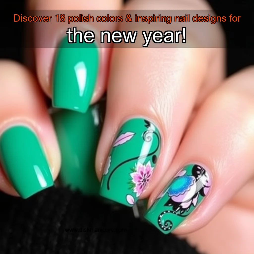 Artistic representation for Discover 18 polish colors & inspiring nail designs for the new year!