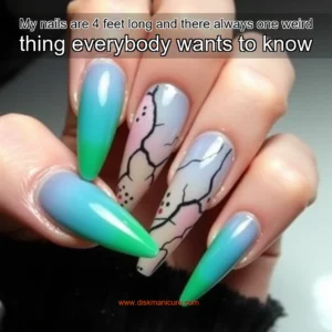 Artistic representation for My nails are 4 feet long and there always one weird thing everybody wants to know