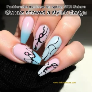 Artistic representation for Fashionable manicure for spring 2025 Selena Gomez showed a stylish design