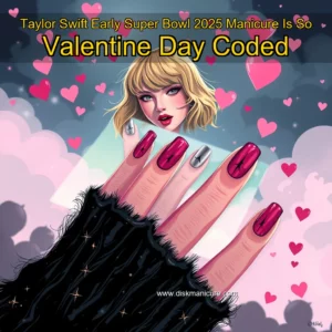 Artistic representation for Taylor Swift Early Super Bowl 2025 Manicure Is So Valentine Day Coded