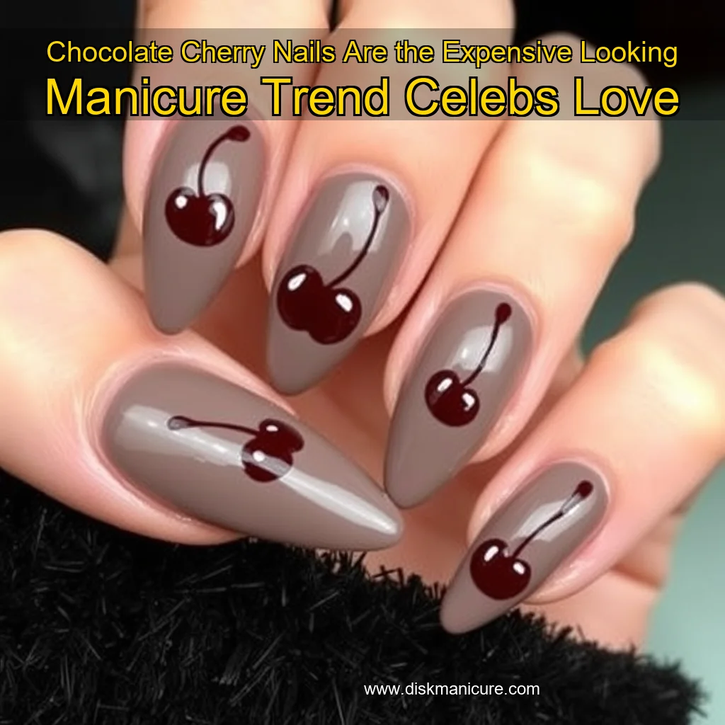 Artistic representation for Chocolate Cherry Nails Are the Expensive Looking Manicure Trend Celebs Love