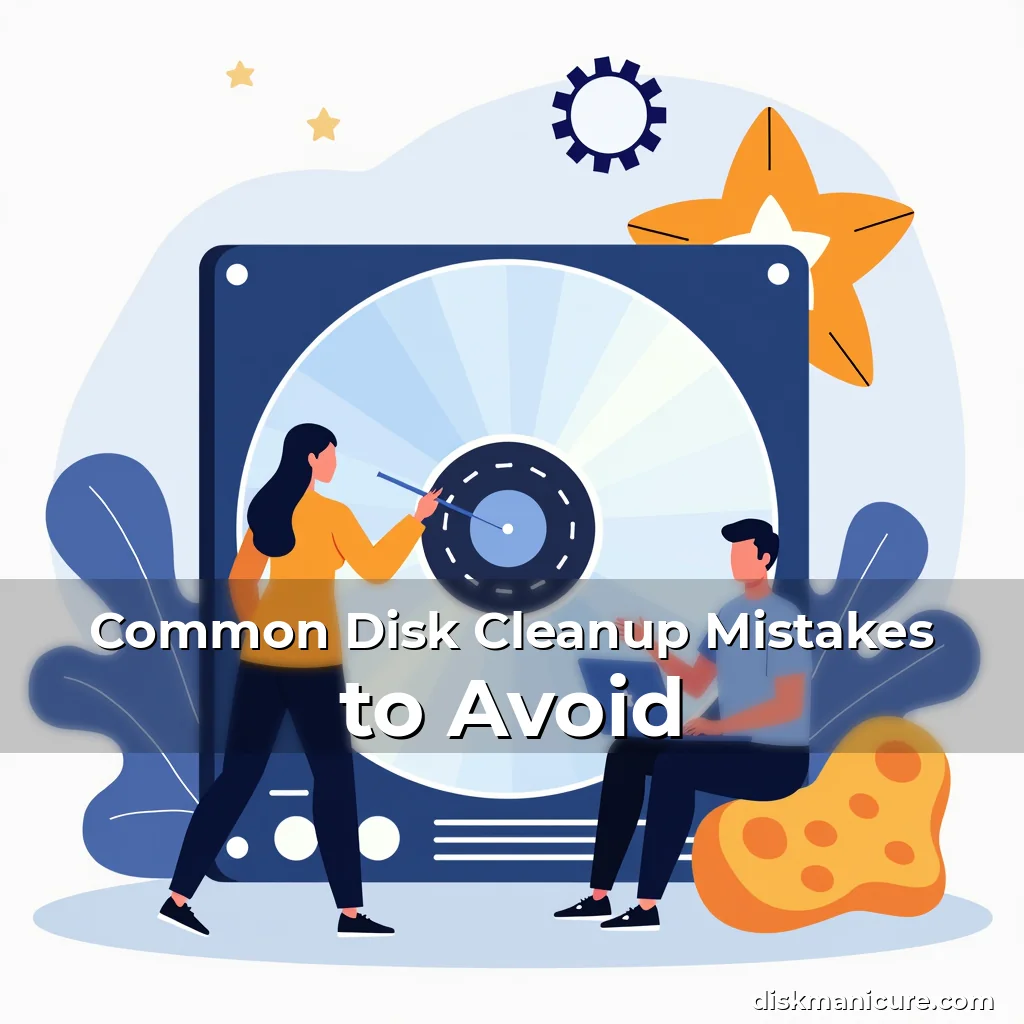Artistic representation for Common Disk Cleanup Mistakes to Avoid