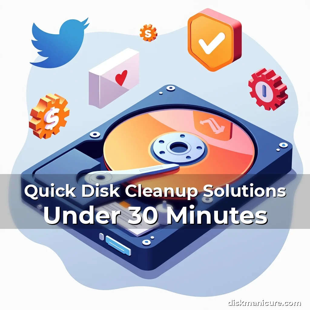 Artistic representation for Quick Disk Cleanup Solutions Under 30 Minutes